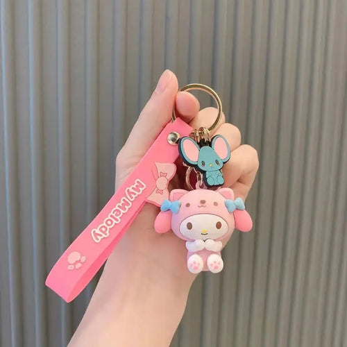 Kawaii Sanrio Kuromi Hello Kitty Cinnamoroll Keychain Cute Cartoon Car