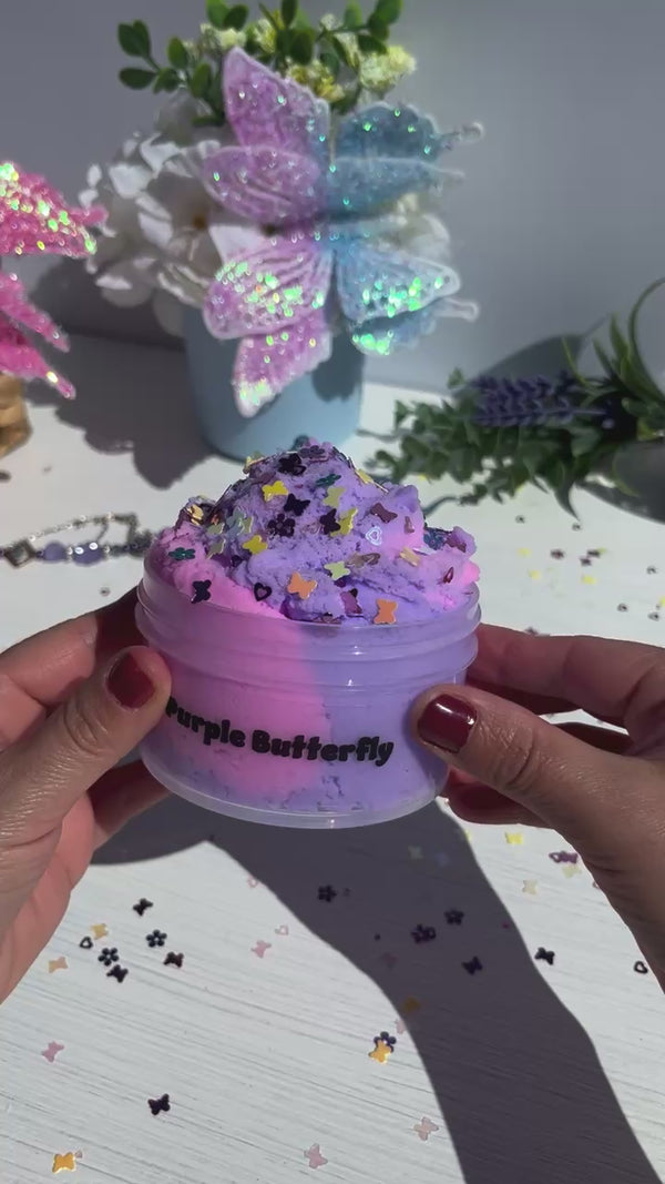 Slime de mariposa morada