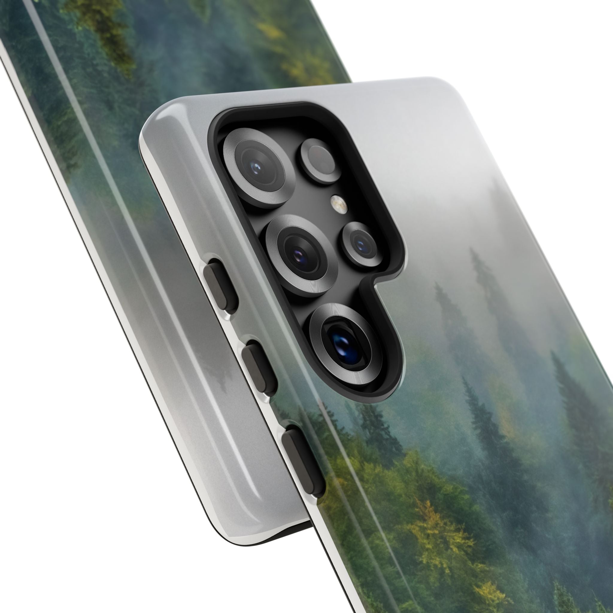 Forest Mist Phone Case — Rainy Mountain Landscape Protective Cover