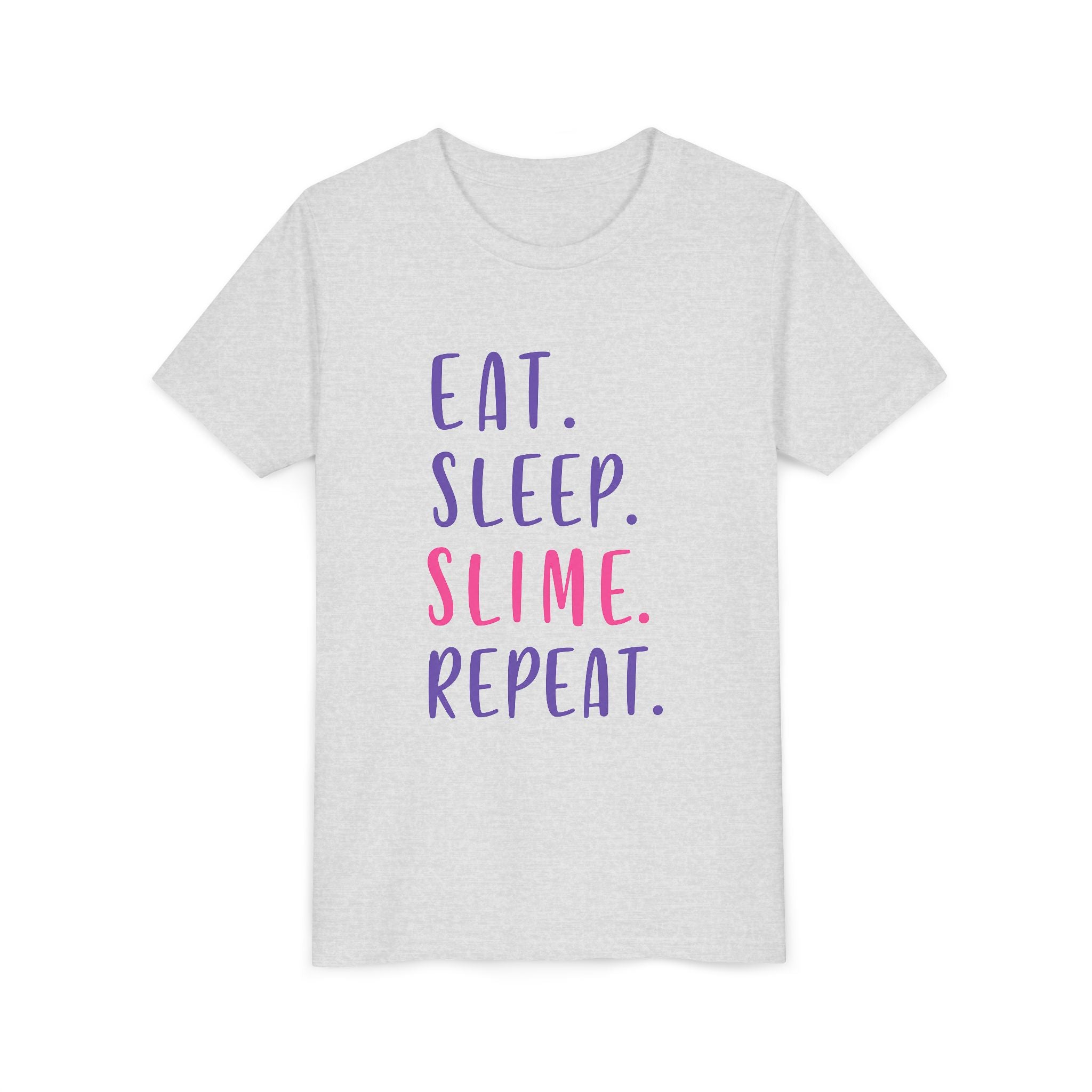 Youth Tee — "Eat. Sleep. Slime. Repeat." Kids Graphic Shirt