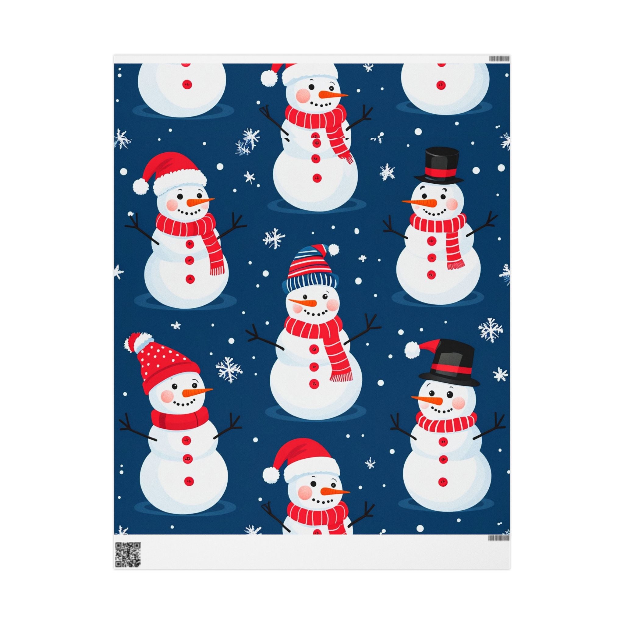 Snowman Pattern Wrapping Paper — Festive Christmas Gift Wrap