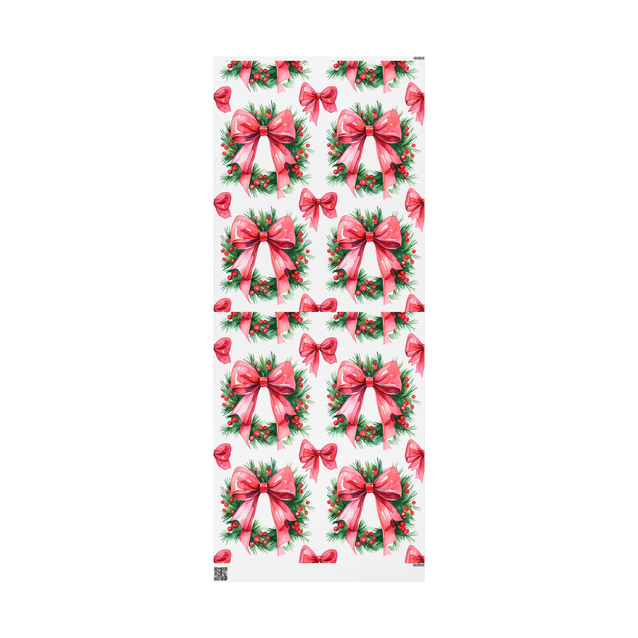 Pink Wreath Holiday Wrapping Paper Roll