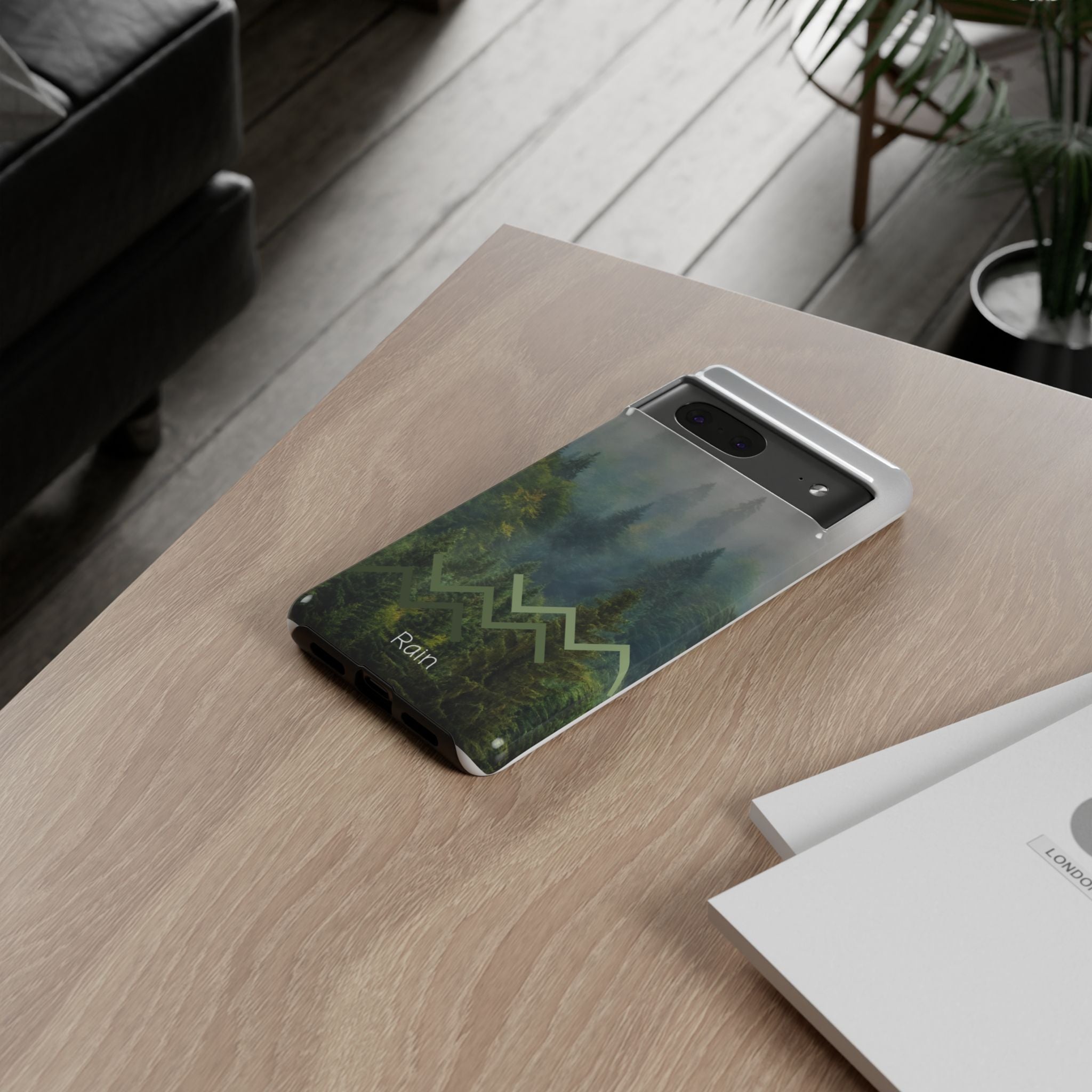 Forest Mist Phone Case — Rainy Mountain Landscape Protective Cover
