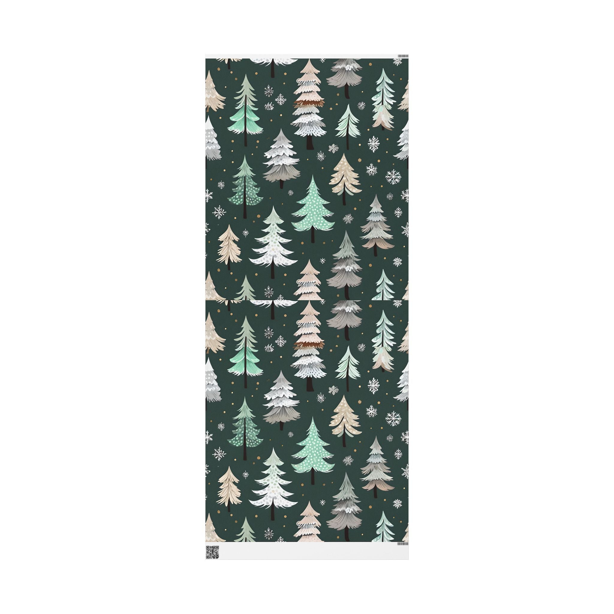 Holiday Pine Tree Wrapping Paper — Dark Green Christmas Gift Wrap