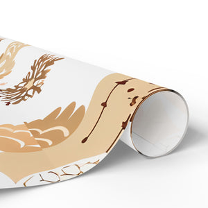 Wrapping Paper — Neutral Gingerbread & Wreath Holiday Gift Wrap