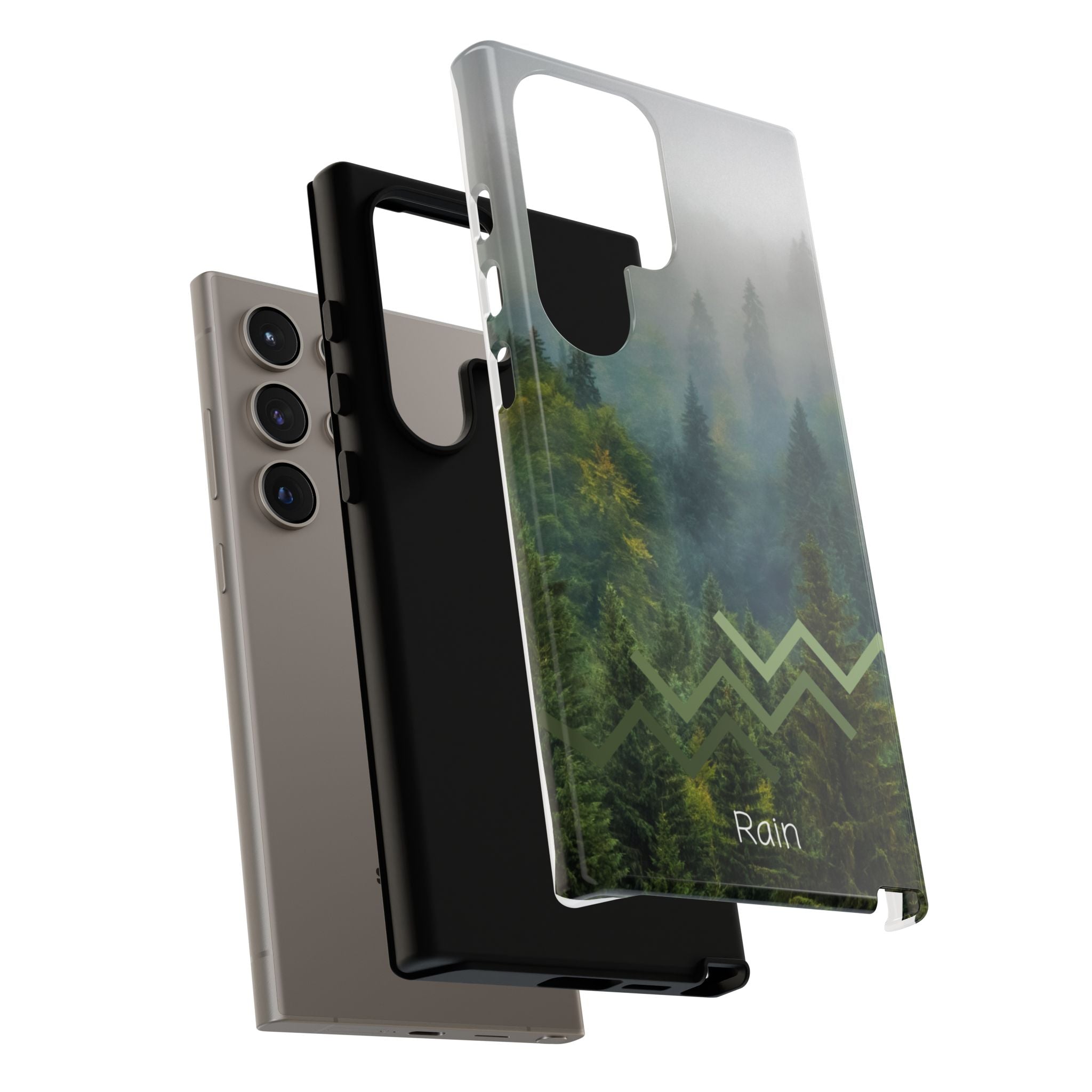 Forest Mist Phone Case — Rainy Mountain Landscape Protective Cover