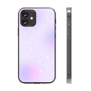 Clear Magnetic Phone Case — Pastel Purple Galaxy with Sparkle