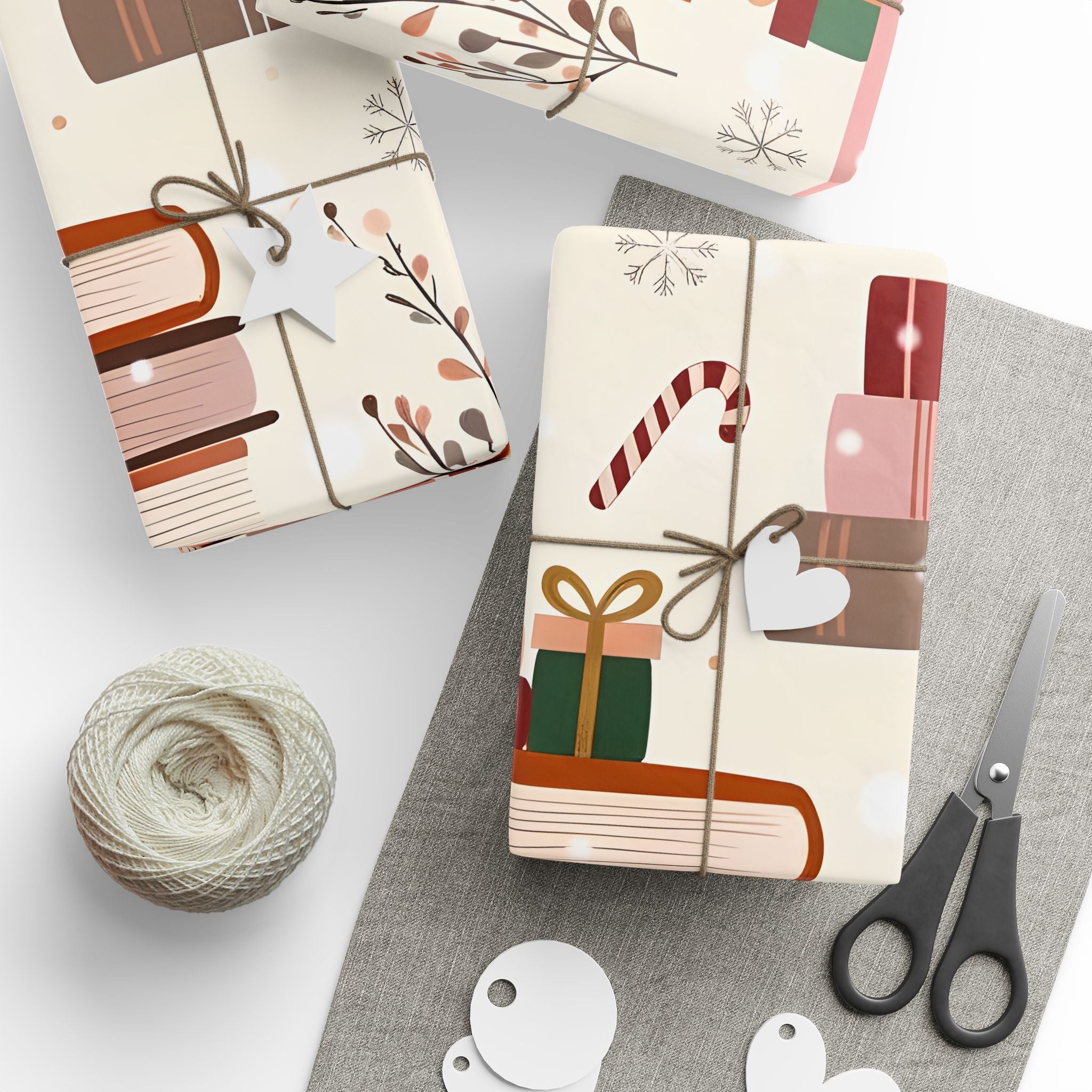 Book Lover Wrapping Paper Roll — Cozy Bookshelf Gift Wrap