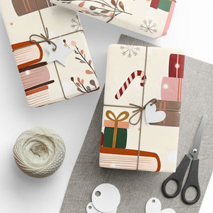 Book Lover Wrapping Paper Roll — Cozy Bookshelf Gift Wrap
