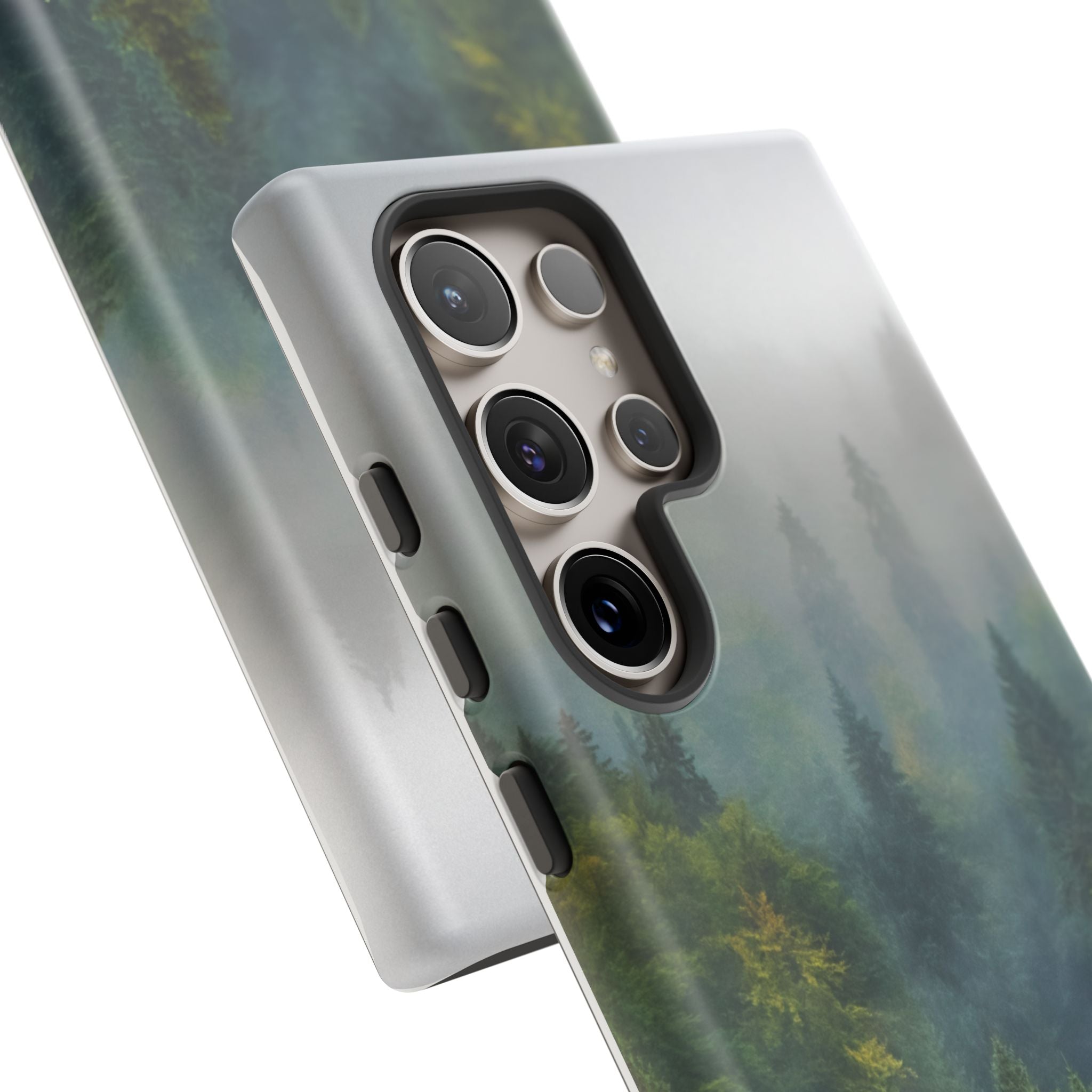 Forest Mist Phone Case — Rainy Mountain Landscape Protective Cover