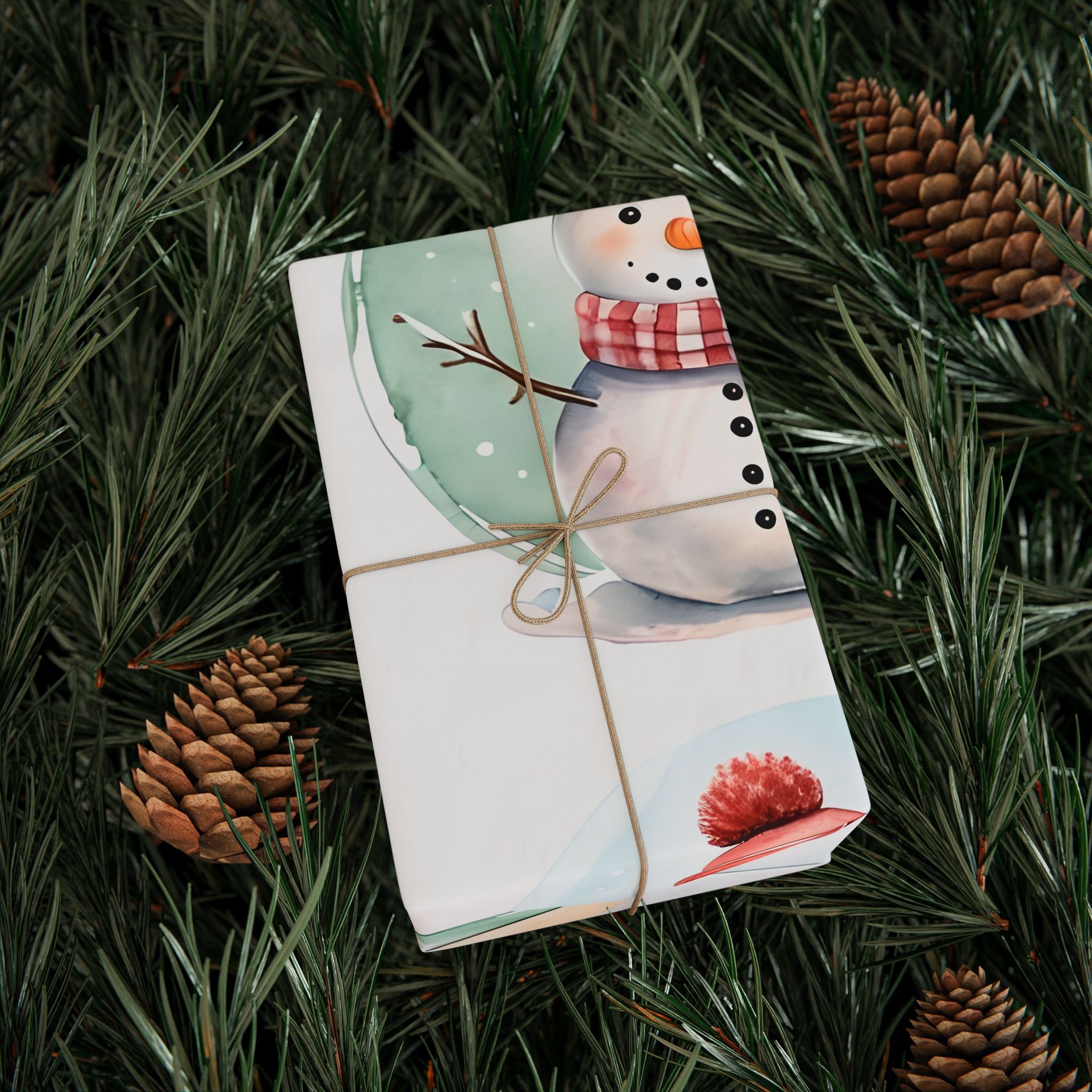 Snowman Watercolor Wrapping Paper Roll