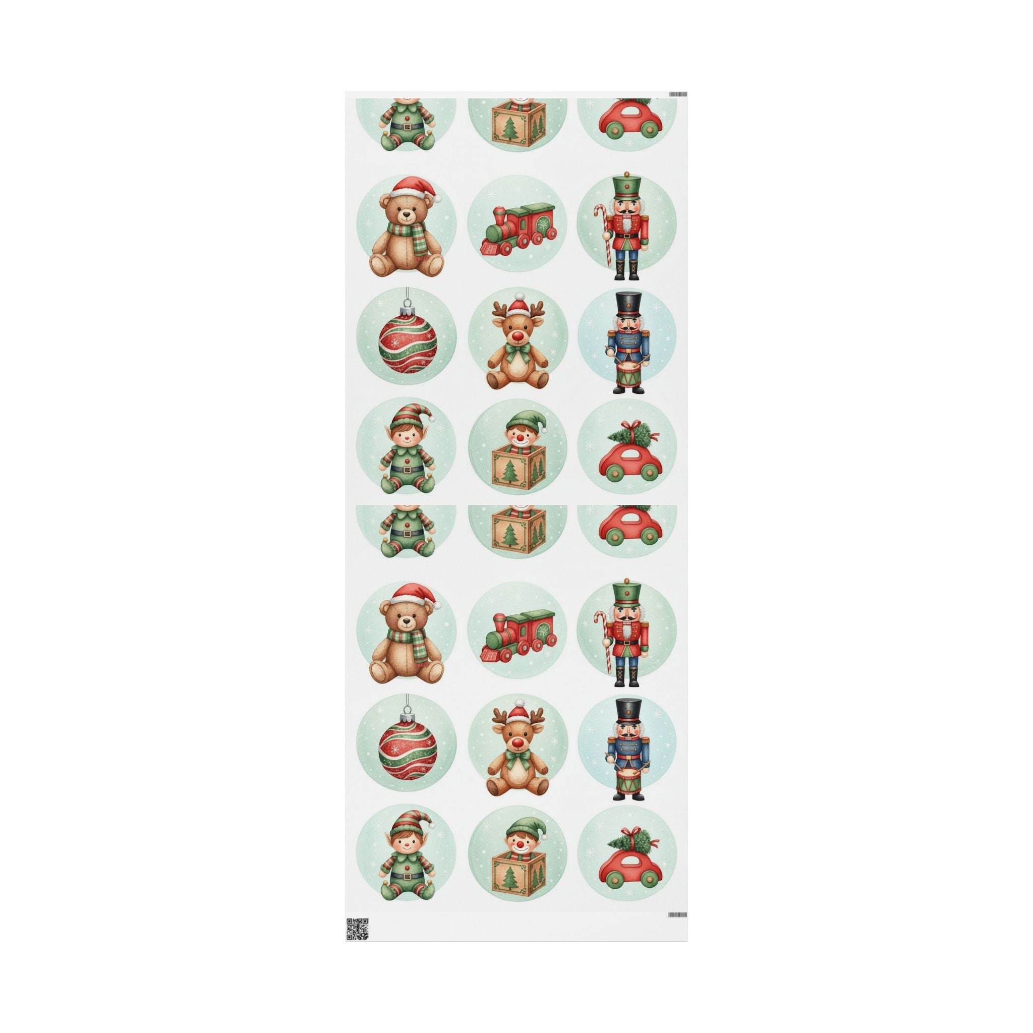 Christmas Wrapping Paper Roll — Vintage Santa & Toys Holiday Gift Wrap