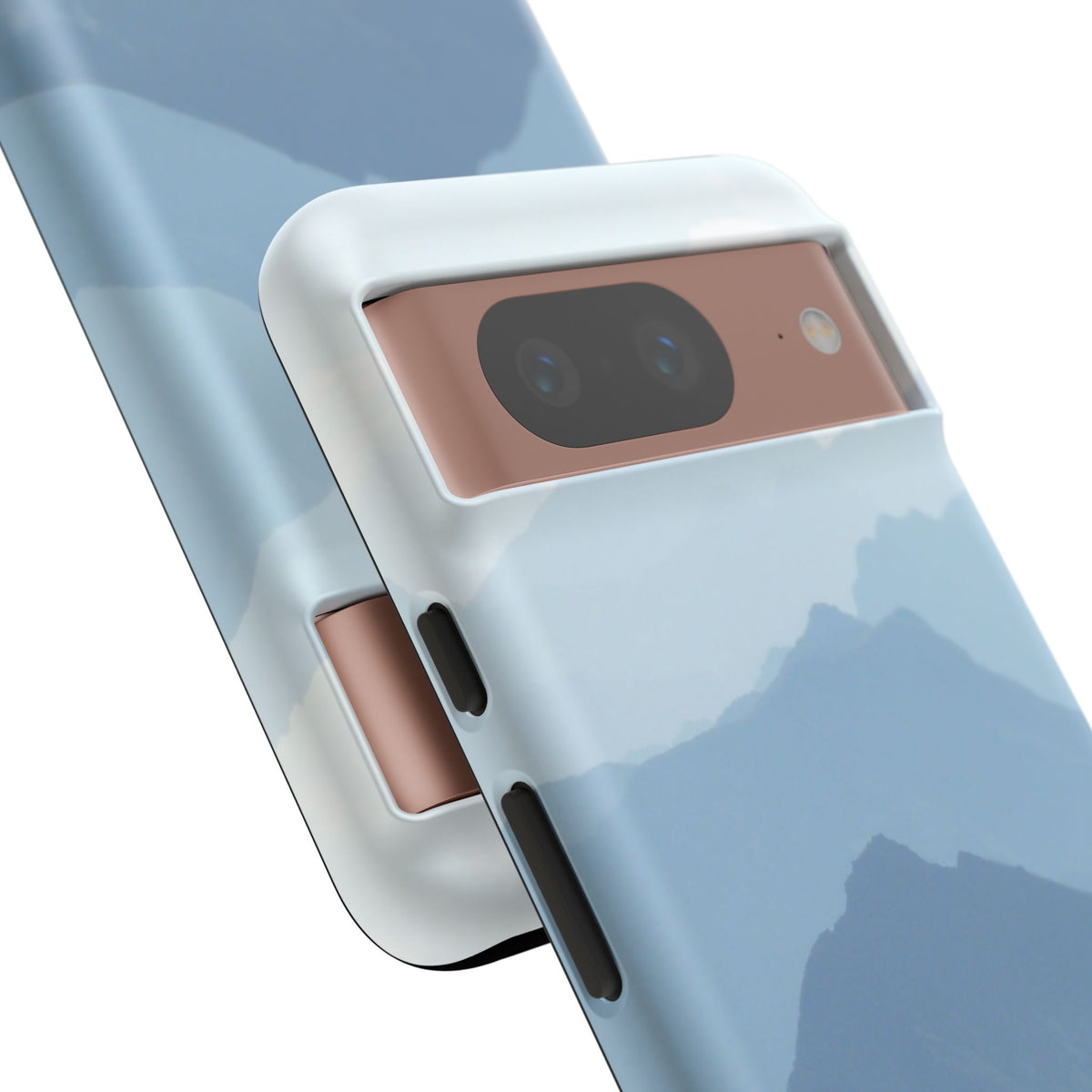 Mountain Sunrise Tough Phone Case — Blue Layered Peaks Protective Cover