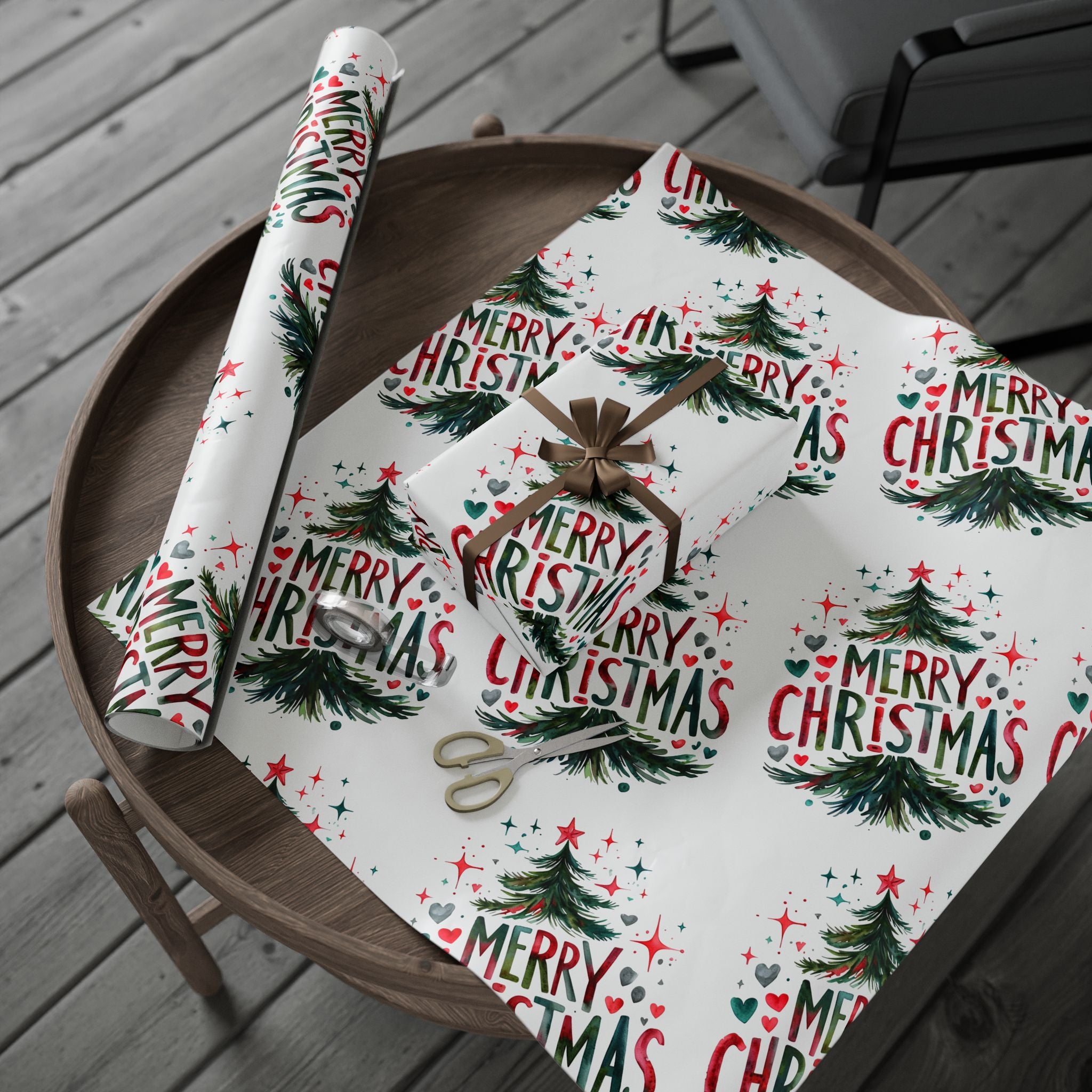 Merry Christmas Tree Wrapping Paper – Festive Holiday Gift Wrap
