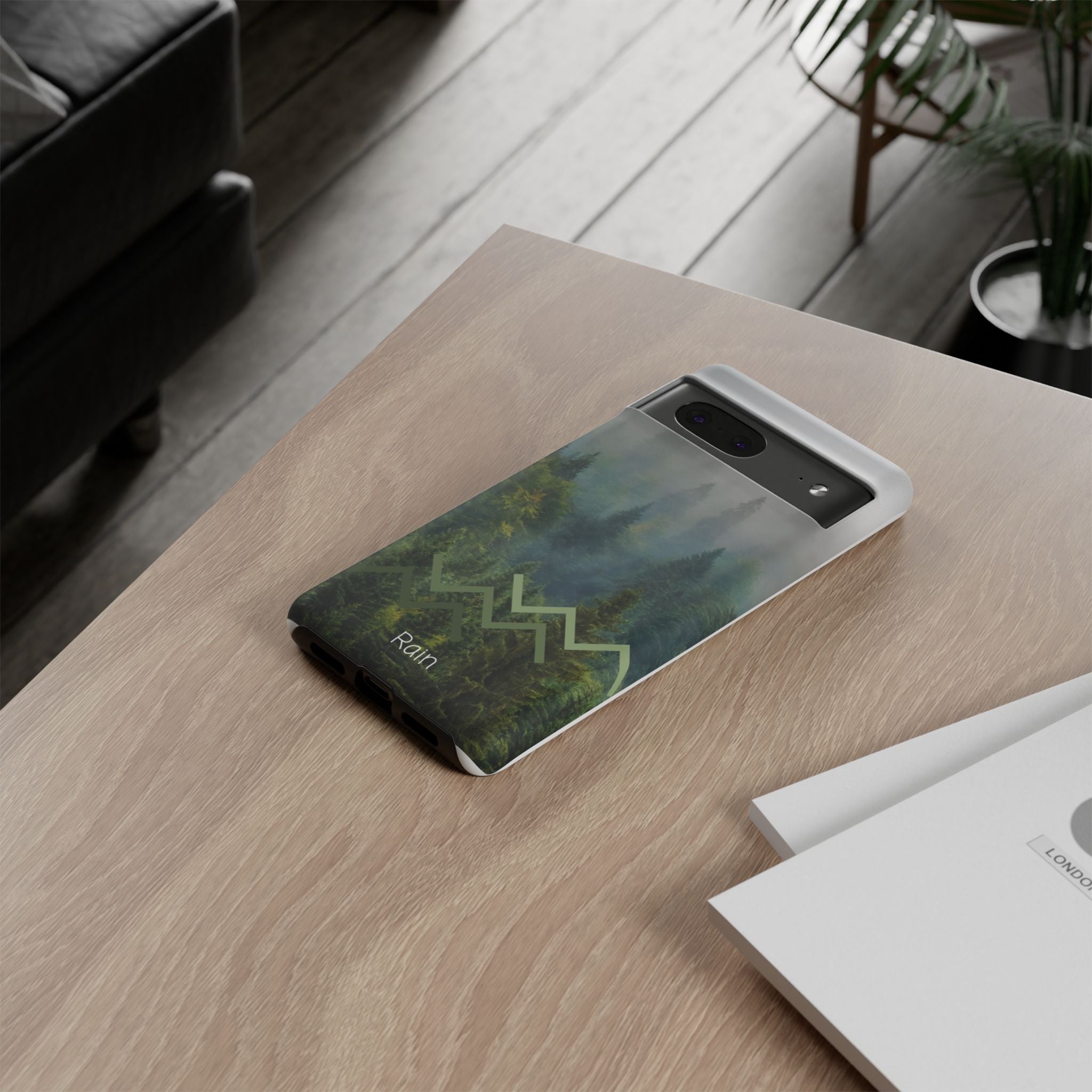 Forest Mist Phone Case — Rainy Mountain Landscape Protective Cover