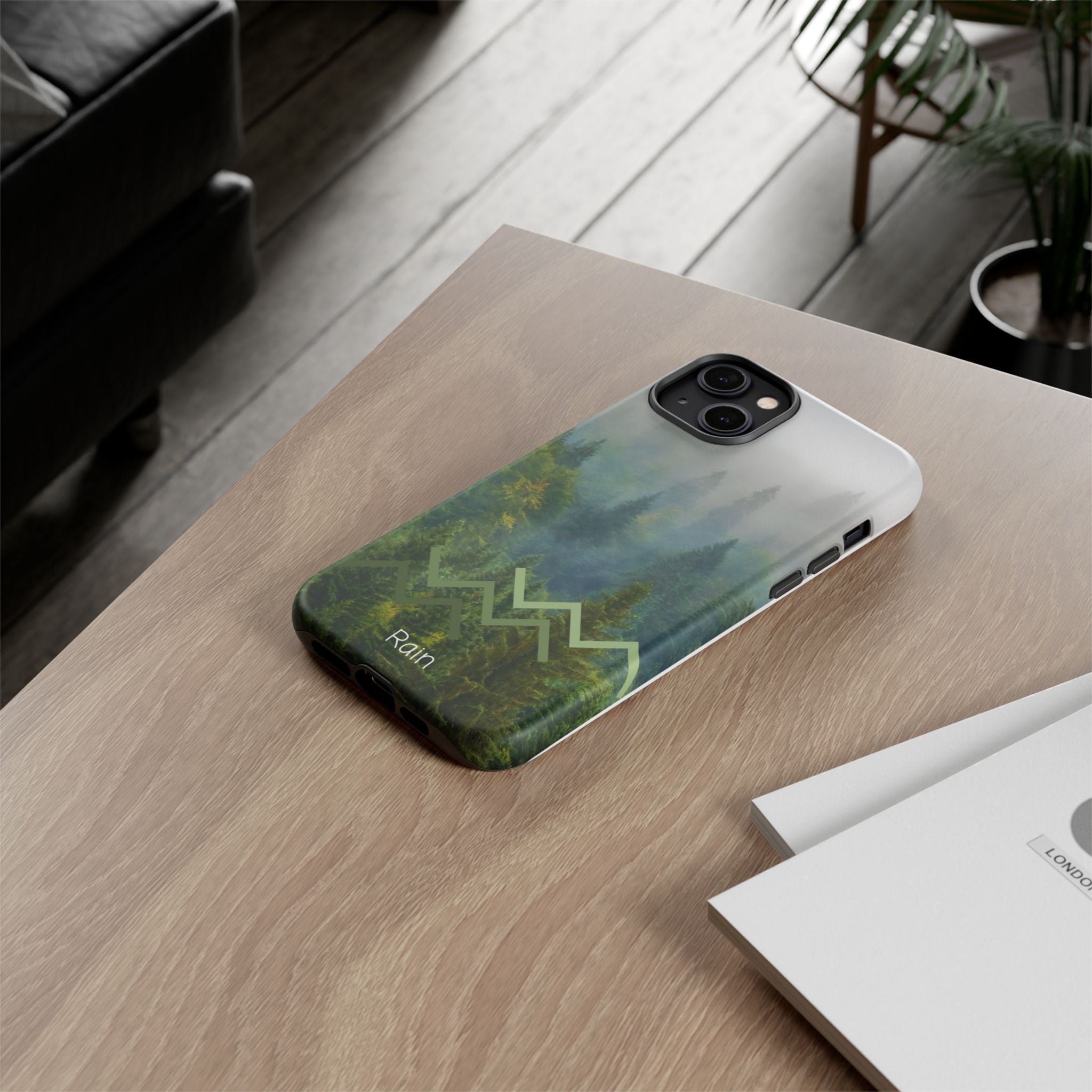 Forest Mist Phone Case — Rainy Mountain Landscape Protective Cover