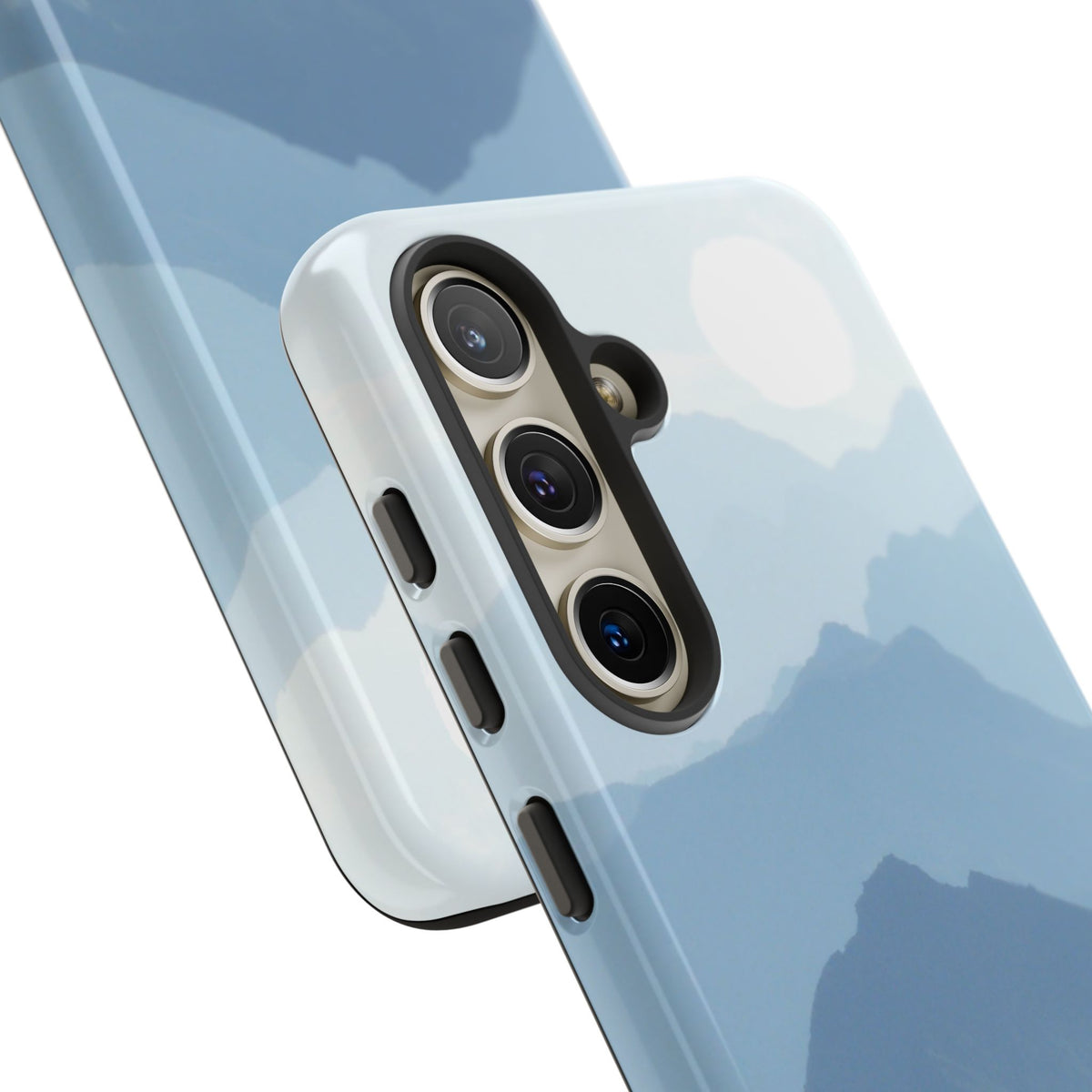 Mountain Sunrise Tough Phone Case — Blue Layered Peaks Protective Cover