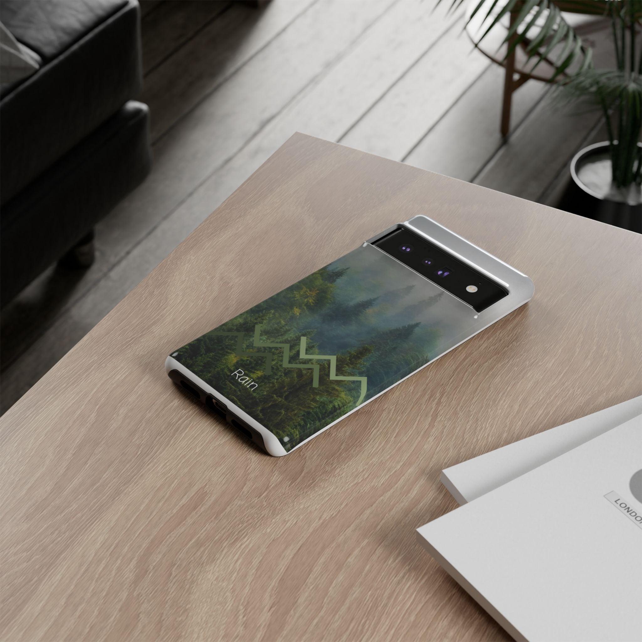 Forest Mist Phone Case — Rainy Mountain Landscape Protective Cover