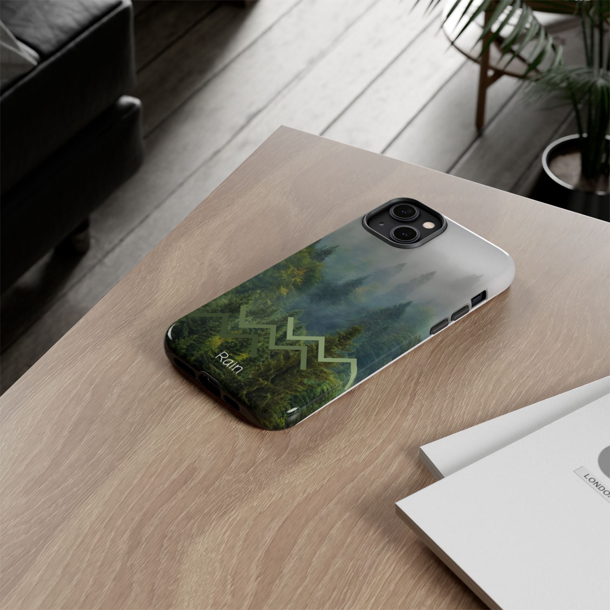 Forest Mist Phone Case — Rainy Mountain Landscape Protective Cover