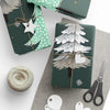 Holiday Pine Tree Wrapping Paper — Dark Green Christmas Gift Wrap