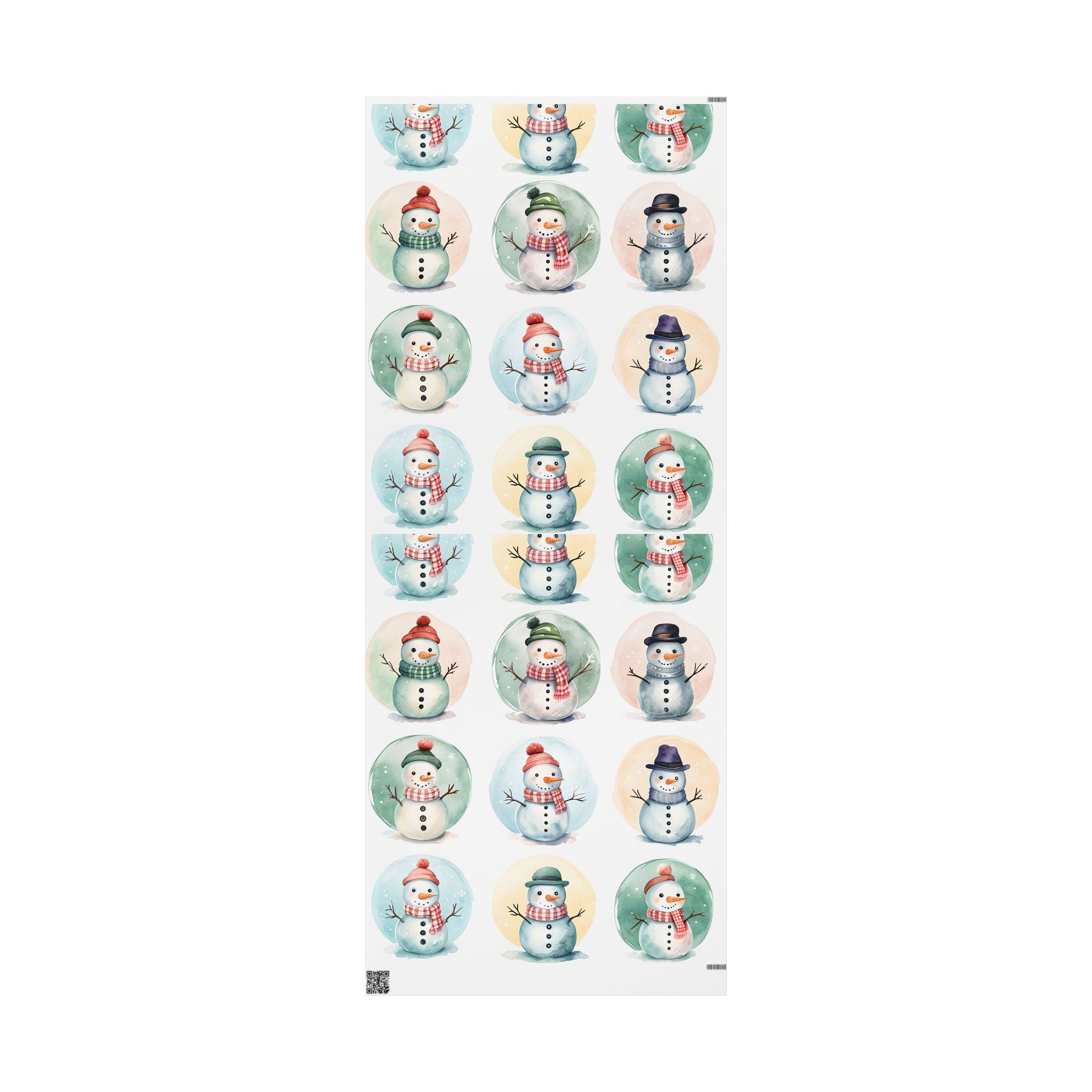 Snowman Watercolor Wrapping Paper Roll