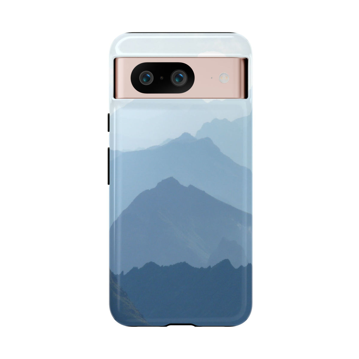 Mountain Sunrise Tough Phone Case — Blue Layered Peaks Protective Cover