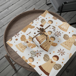 Wrapping Paper — Neutral Gingerbread & Wreath Holiday Gift Wrap