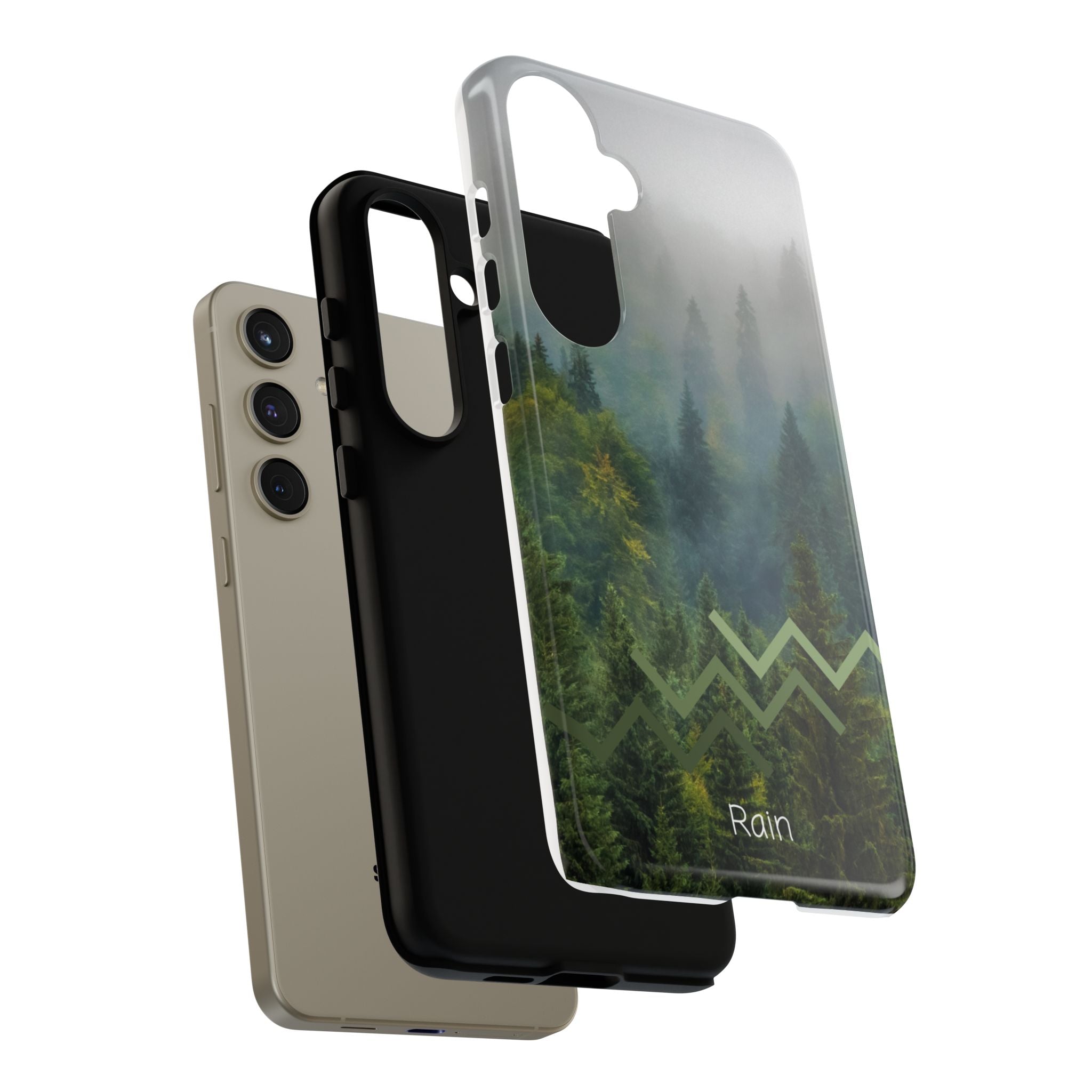 Forest Mist Phone Case — Rainy Mountain Landscape Protective Cover