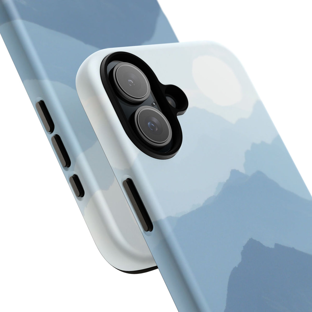 Mountain Sunrise Tough Phone Case — Blue Layered Peaks Protective Cover