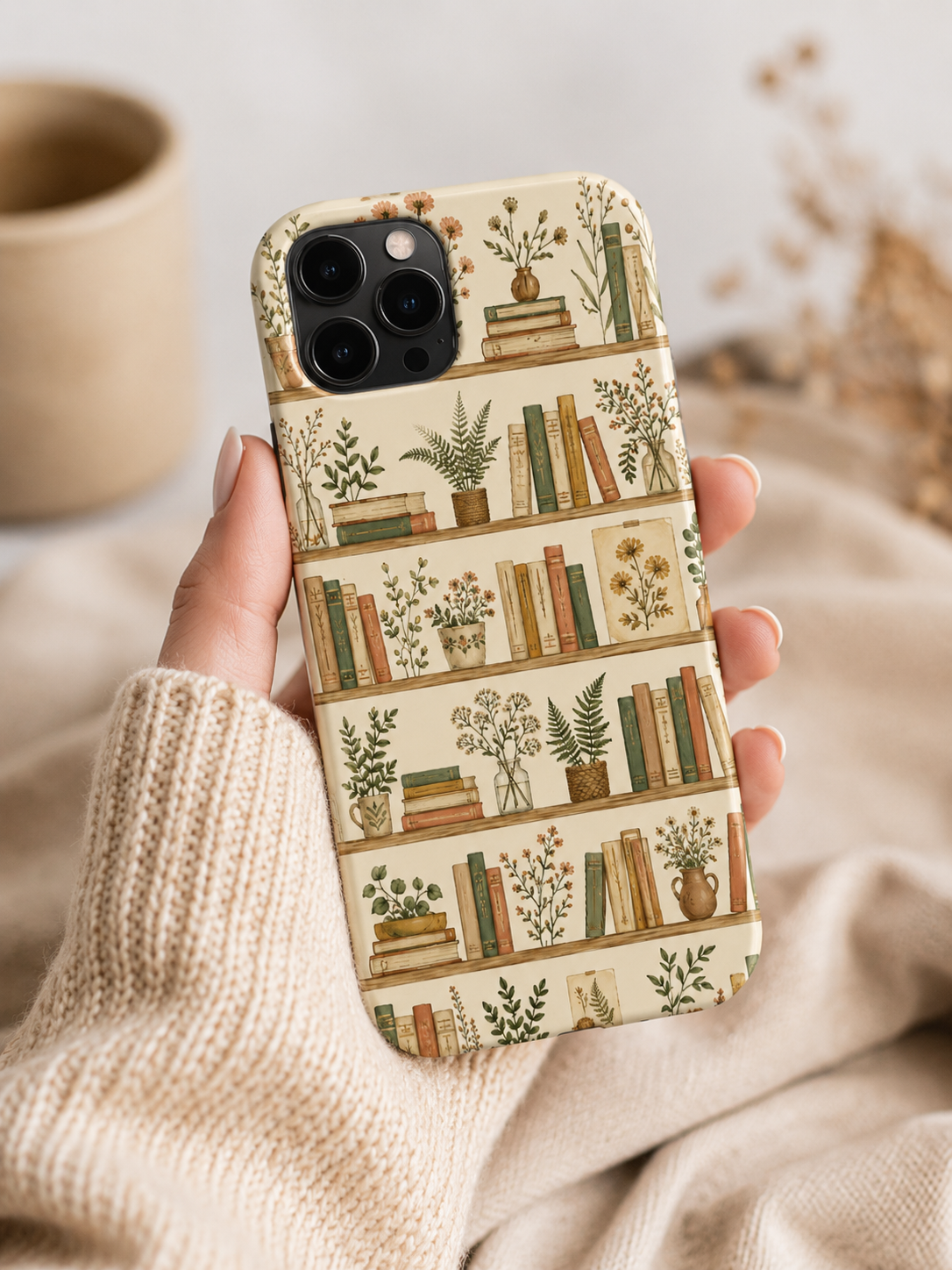 Phone Case - Cozy Bookshelf Botanical Tough Case