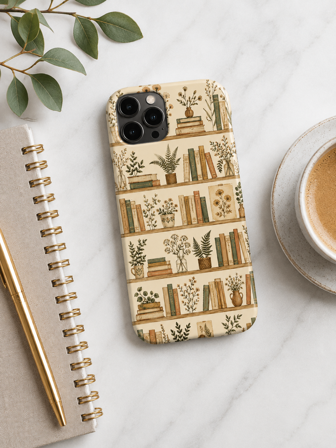 Phone Case - Cozy Bookshelf Botanical Tough Case