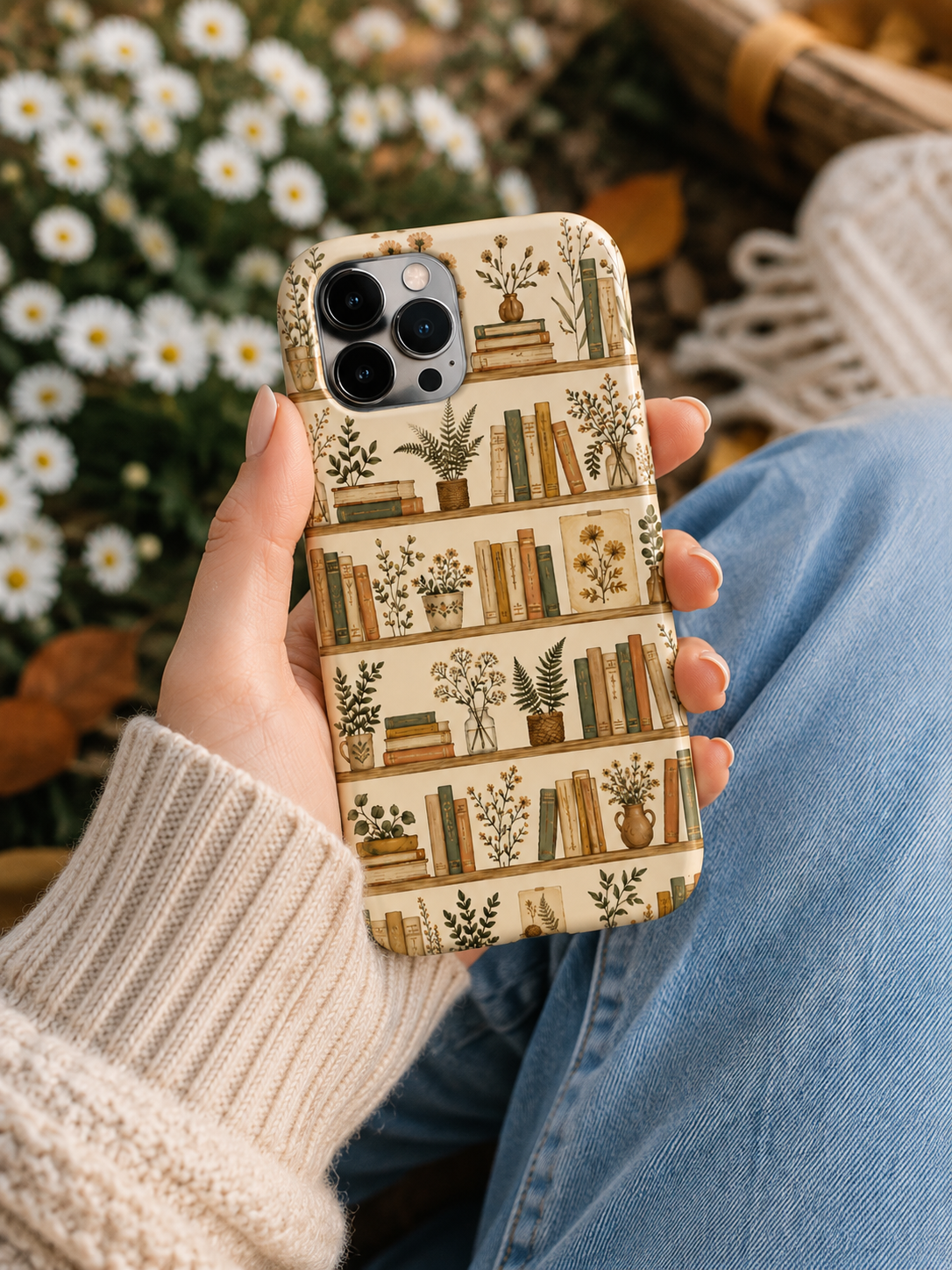 Phone Case - Cozy Bookshelf Botanical Tough Case