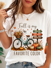Fall Is My Favorite Color T-Shirt — Autumn Bike, Pumpkins & Cozy Signs