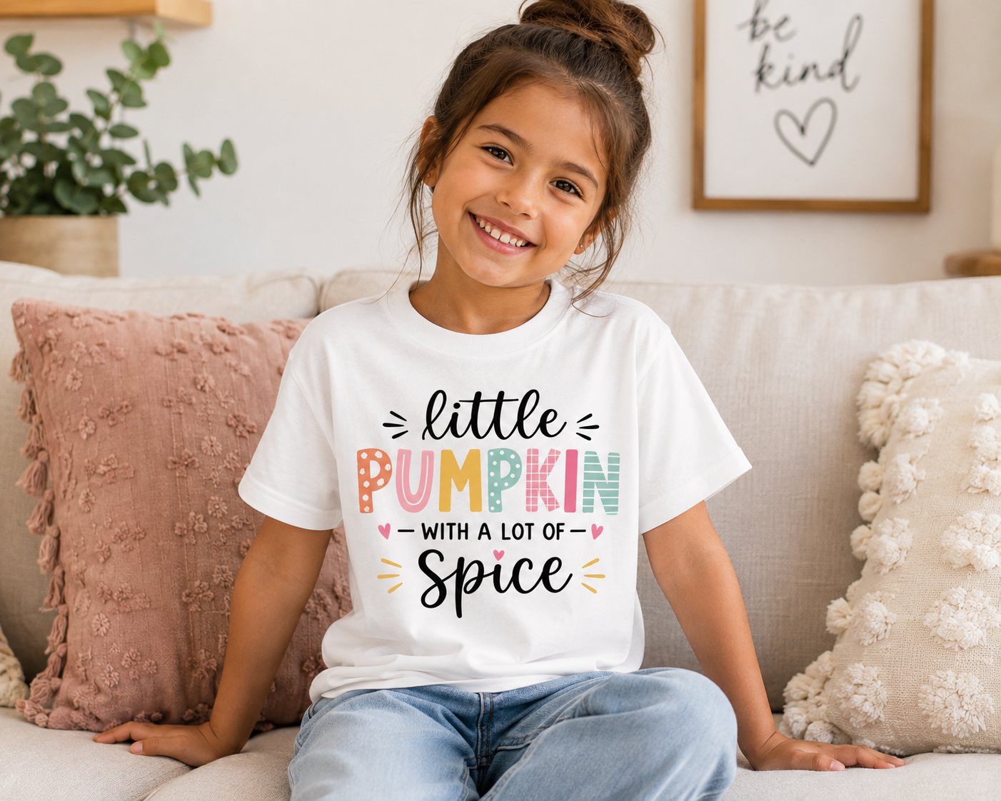 Youth Tee - "Little Pumpkin with a Lot of Spice" Fall Kids Shirt