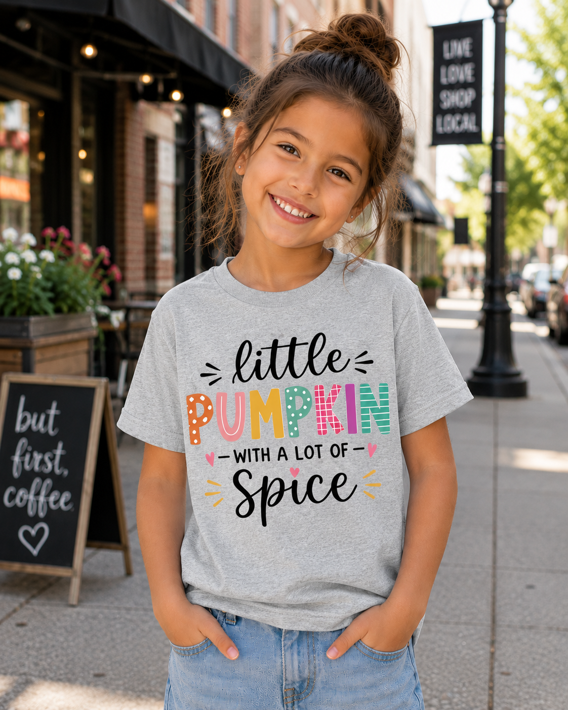 Youth Tee - "Little Pumpkin with a Lot of Spice" Fall Kids Shirt