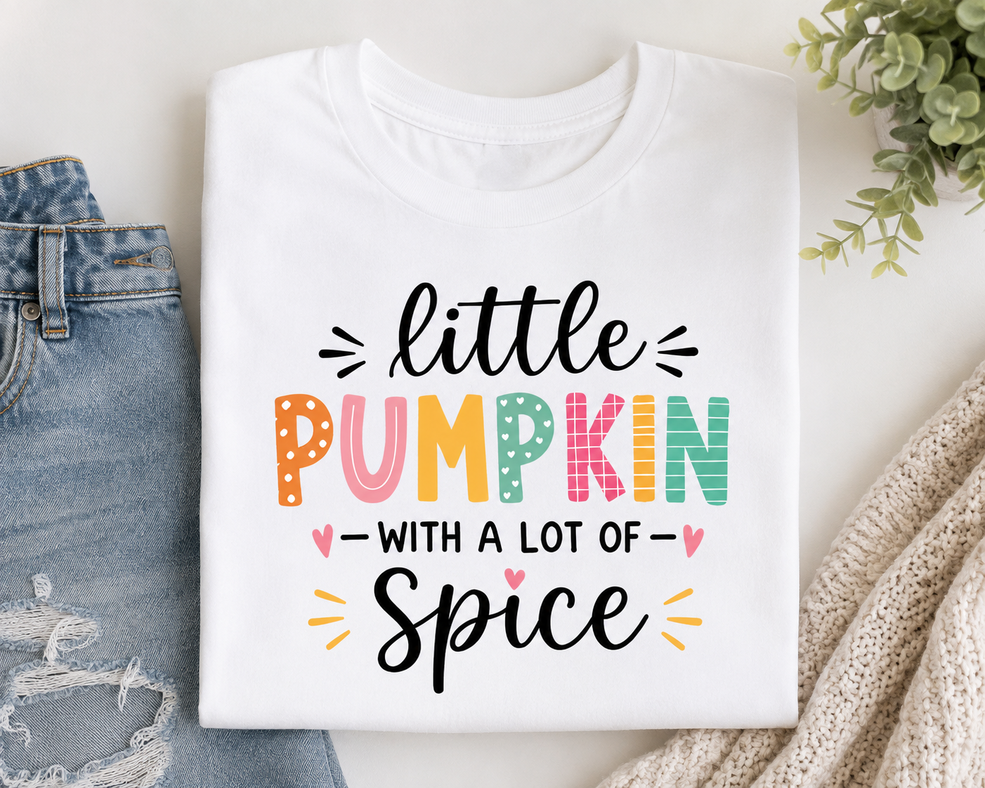 Youth Tee - "Little Pumpkin with a Lot of Spice" Fall Kids Shirt