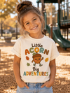 Youth Tee — "Little Acorn, Big Adventures" Fall Kids Shirt