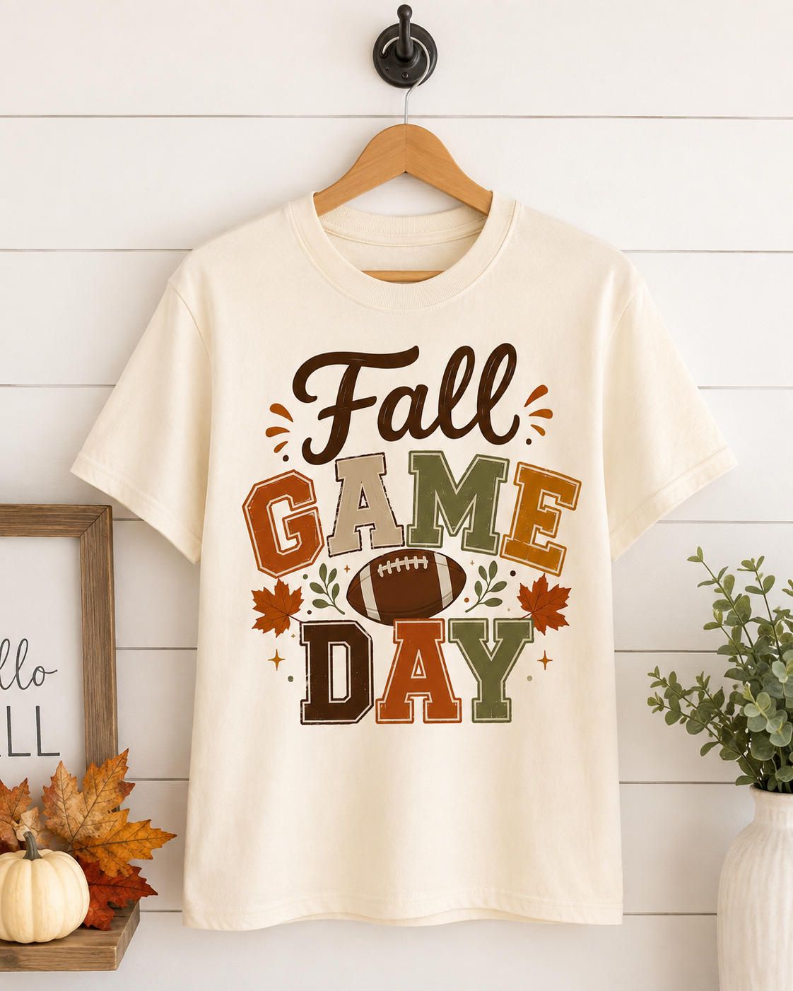 Fall Game Day Youth Tee — Kids Football Autumn Shirt