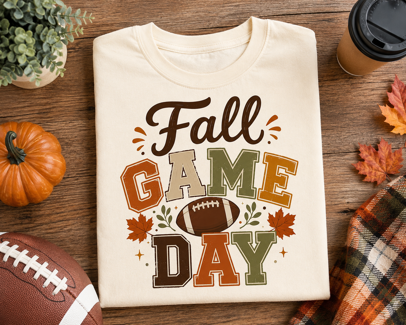Fall Game Day Youth Tee — Kids Football Autumn Shirt