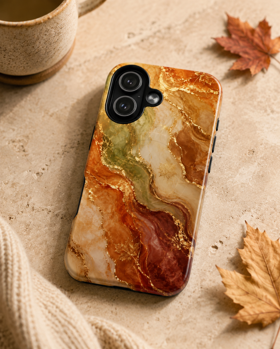 Marble Luxury Phone Case | Gold Veined Marble MagSafe Cover | Elegant Neutral Design for iPhone & Samsung 17, 16, 15