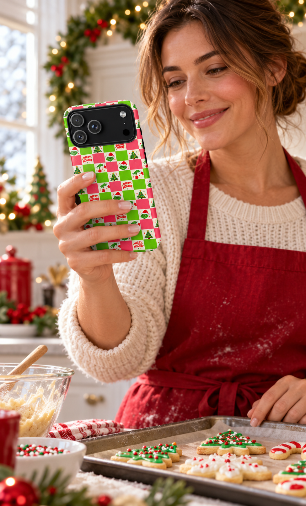 Merry Christmas Checkerboard Tough Phone Case