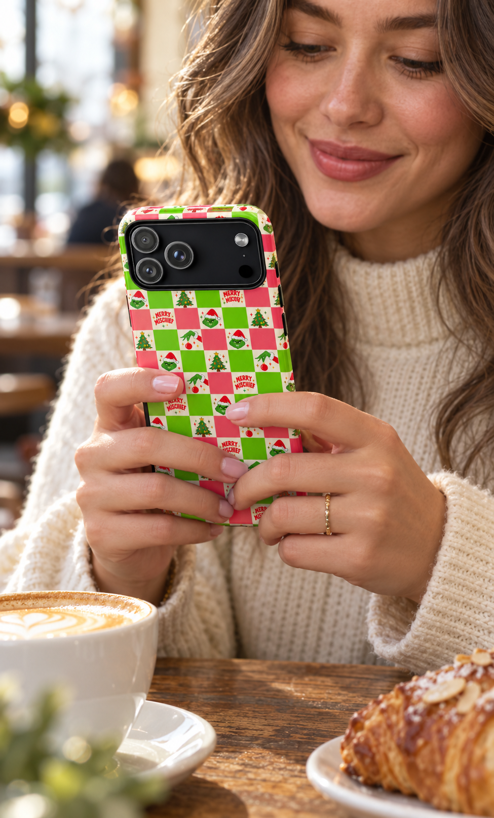 Merry Christmas Checkerboard Tough Phone Case