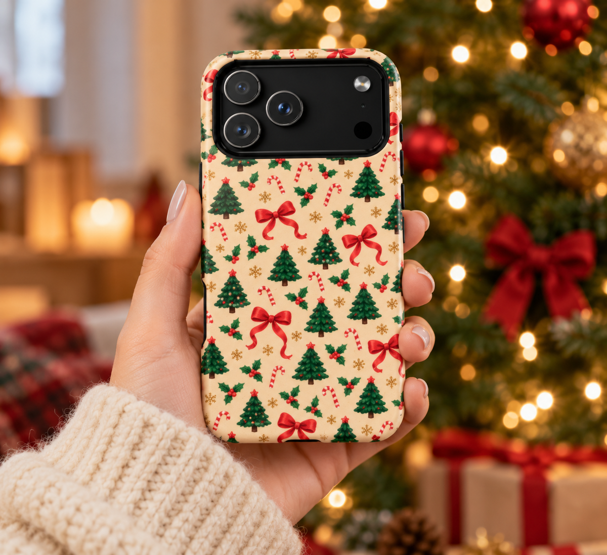 Christmas Tree & Candy Cane Tough Magnetic Phone Case