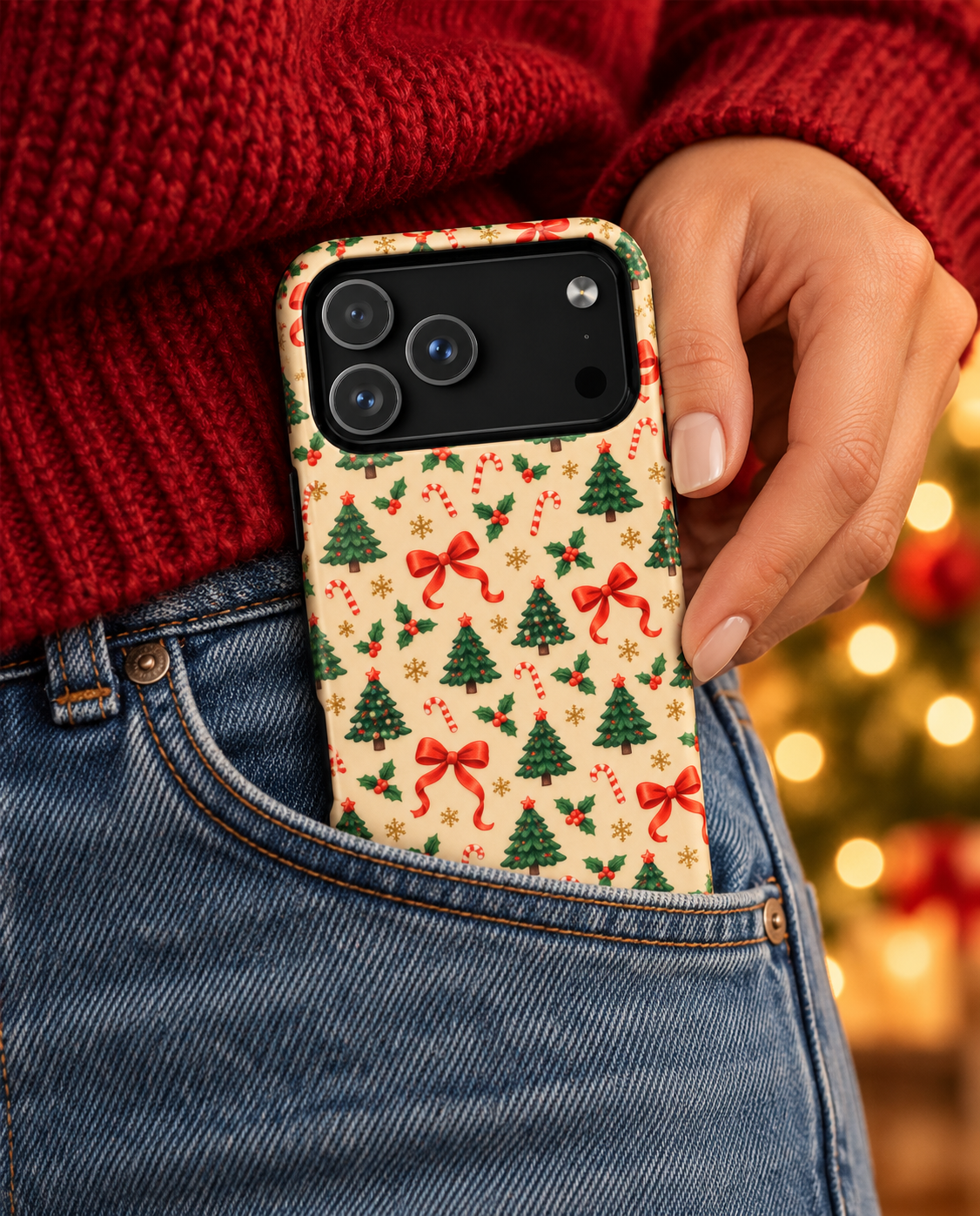 Christmas Tree & Candy Cane Tough Magnetic Phone Case