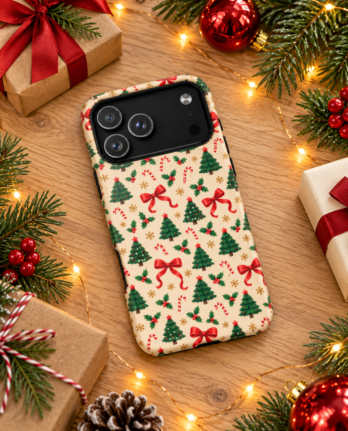 Christmas Tree & Candy Cane Tough Magnetic Phone Case