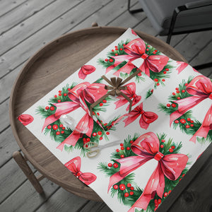 Pink Wreath Holiday Wrapping Paper Roll