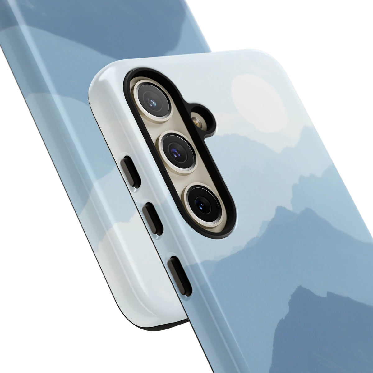 Mountain Sunrise Tough Phone Case — Blue Layered Peaks Protective Cover