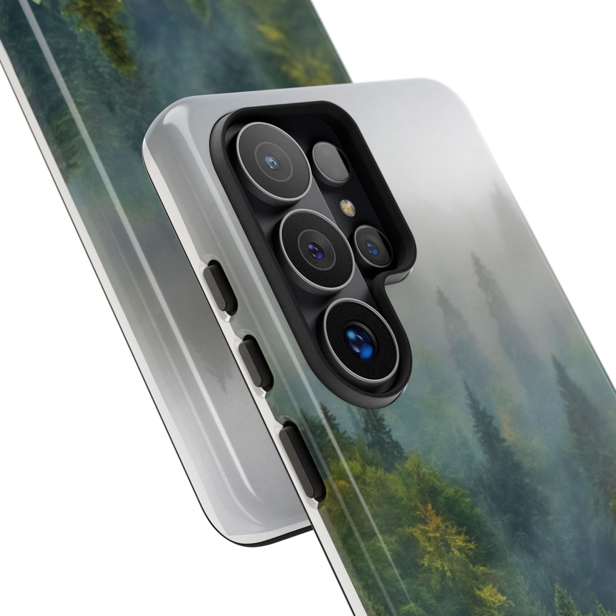 Forest Mist Phone Case — Rainy Mountain Landscape Protective Cover