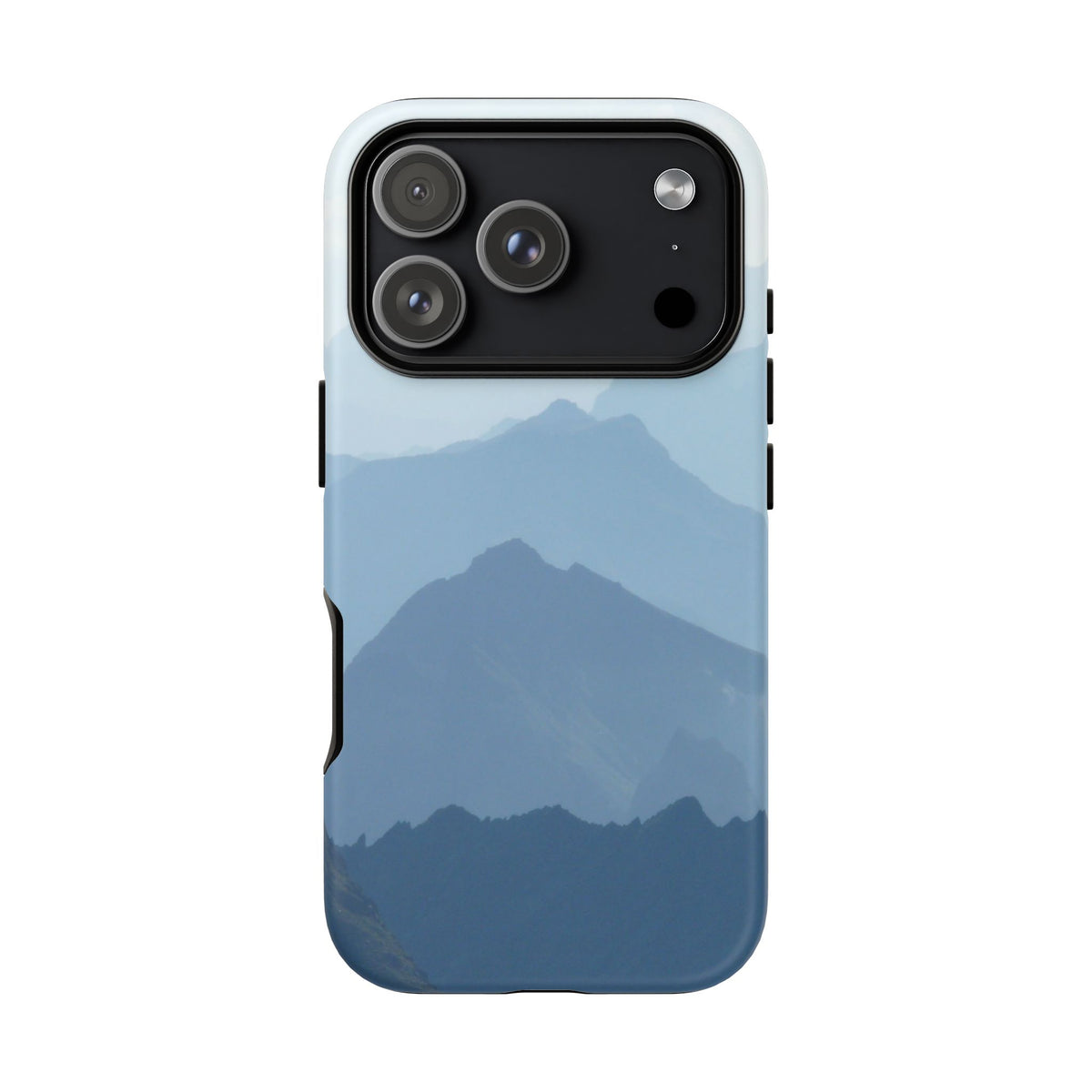 Mountain Sunrise Tough Phone Case — Blue Layered Peaks Protective Cover