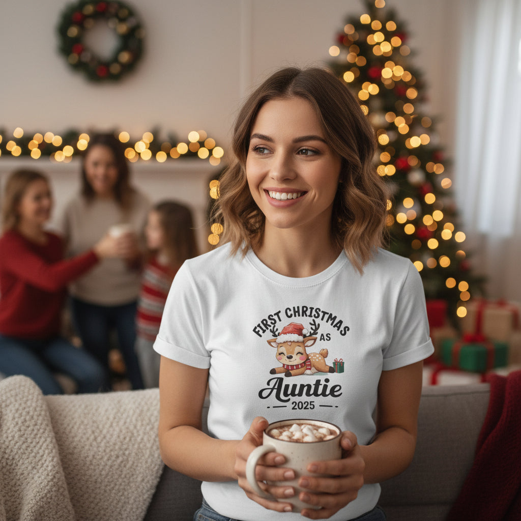 First Christmas as Auntie 2025 Tee